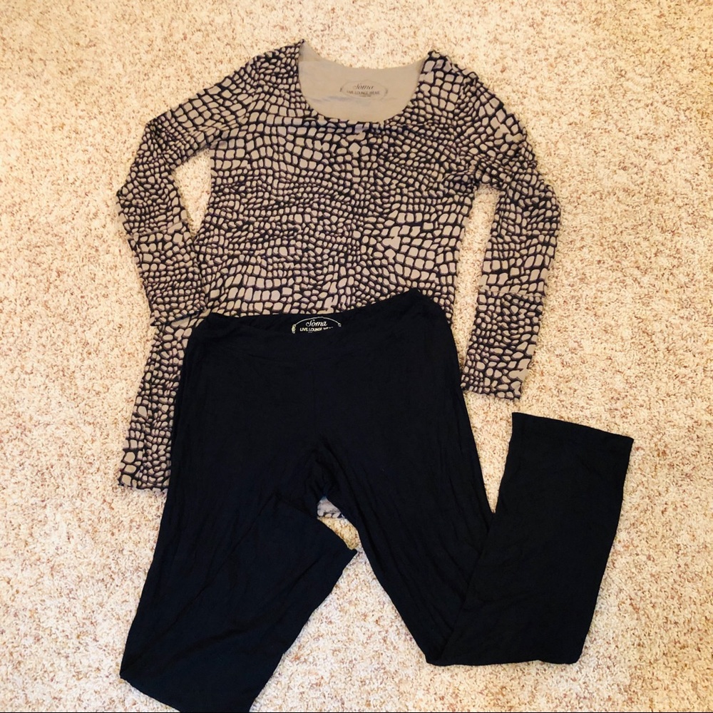 Comfy Animal Print Jersey PJ Set — Tunic + Pants